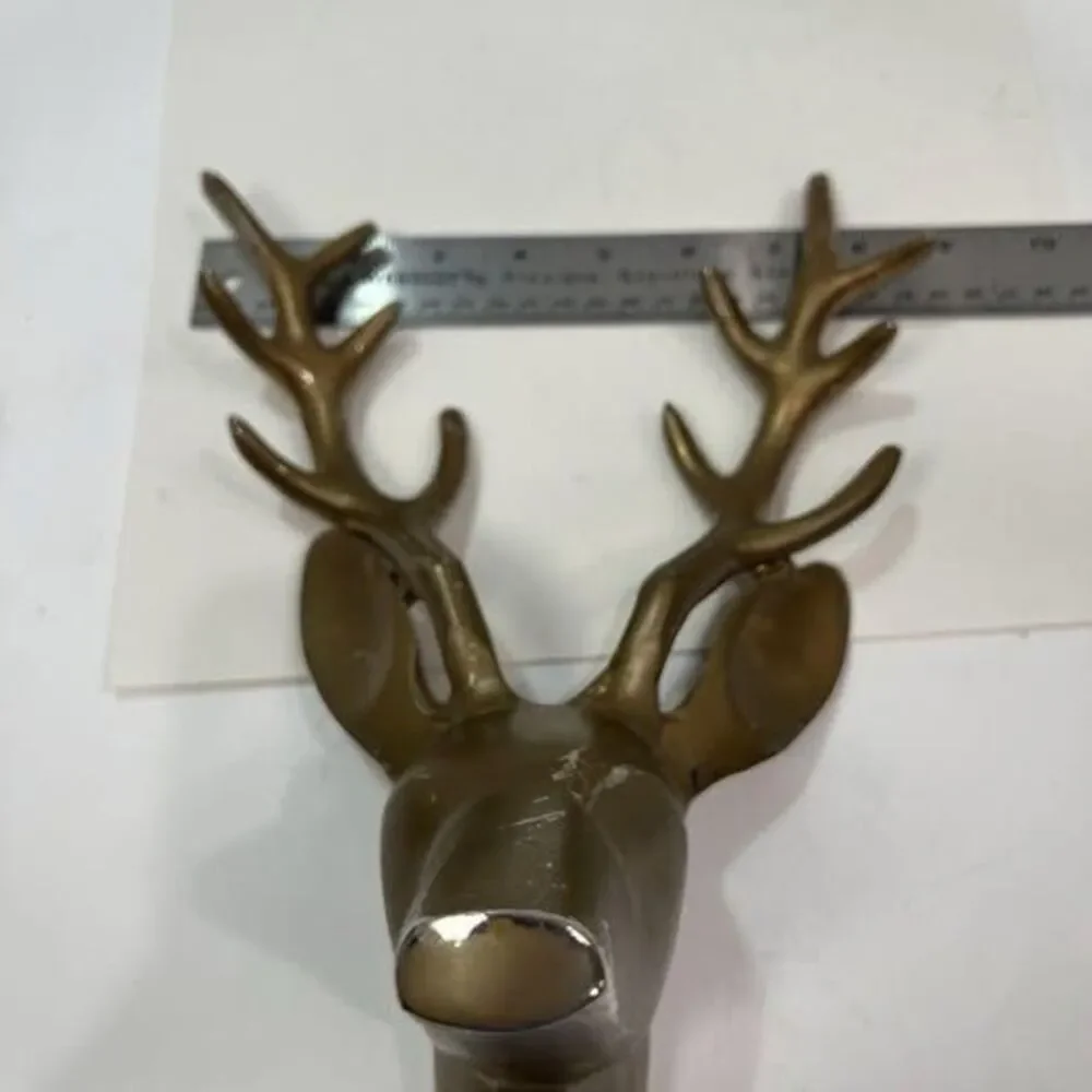 Metal Wall Mount Deer Head Bronze Finish 11 inches Stag Gazelle Figurine Statue